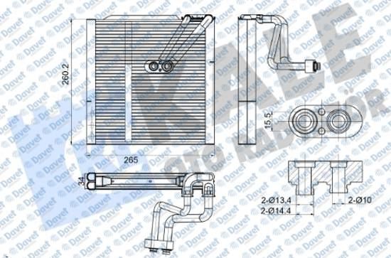 KALE 416985 Evaporator Hyundai I20 Bayon 1.2mpi Valfsiz Brazing 265×260x34